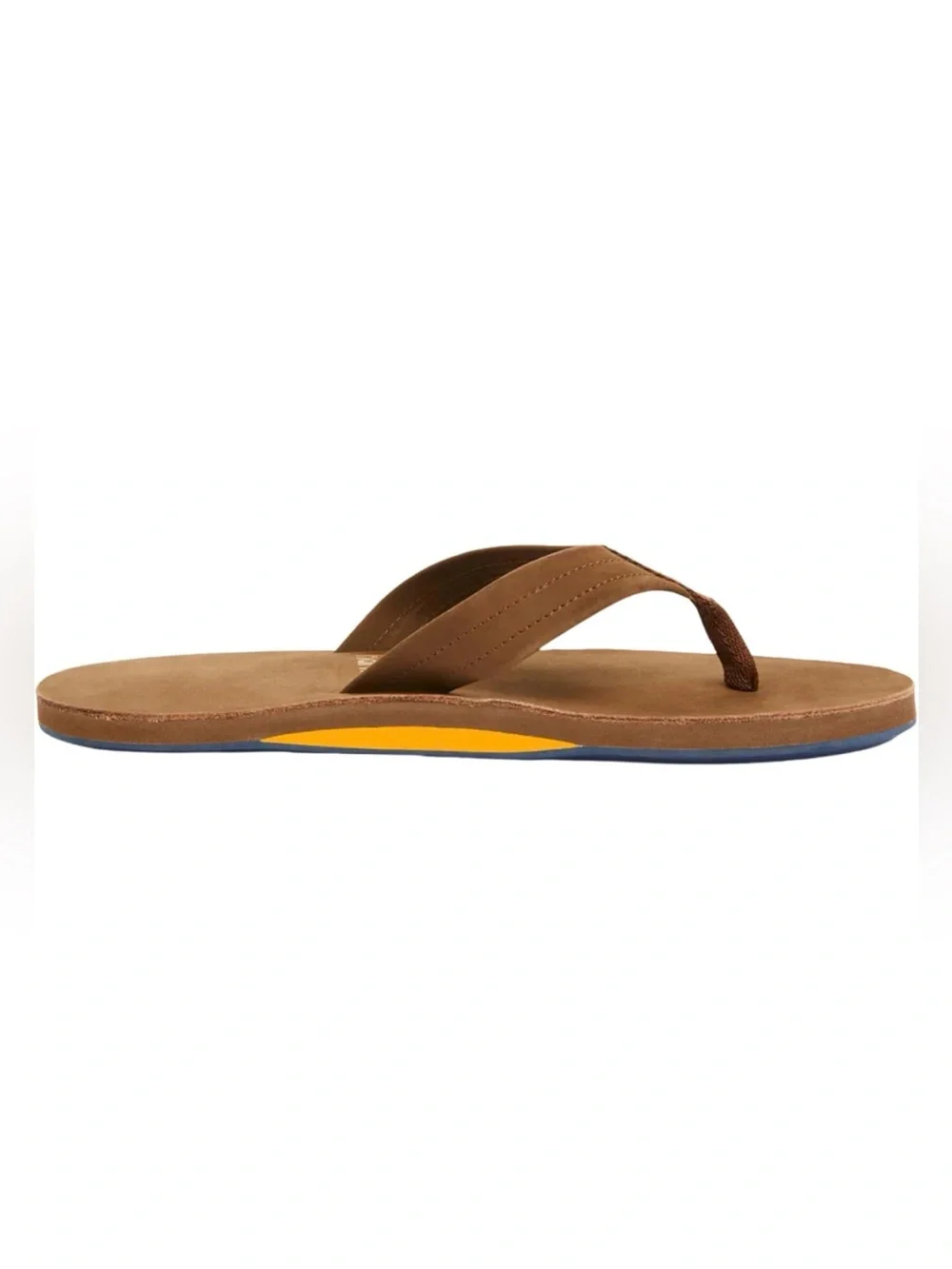 Men's Brown Leather Flip Flop Sandals